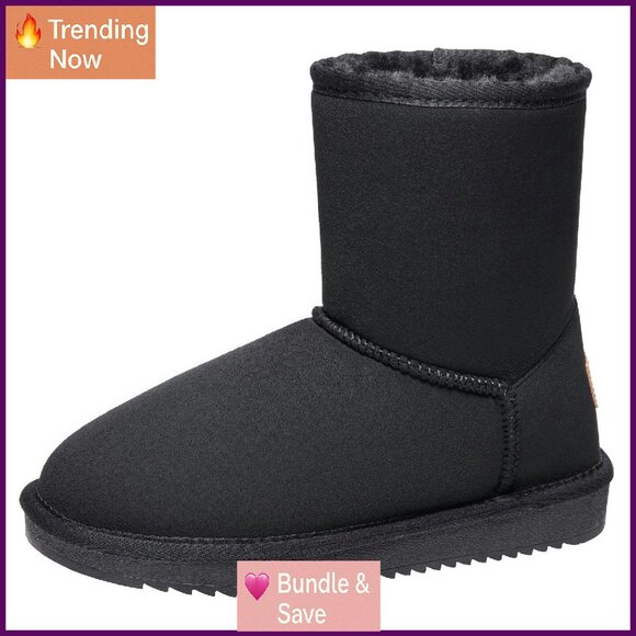Women's Winter Snow Boots Faux Fur Lined Slip On Ankle Booties